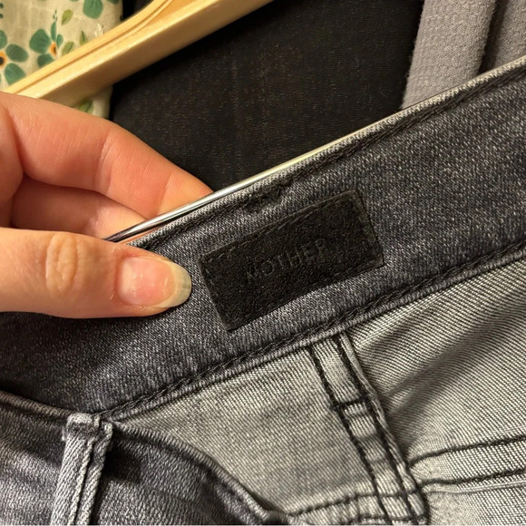 MOTHER The Zip Stunner Two Step Fray Gray Stretcht Jeans Miss Moody Two Shoes 25 - Picture 8 of 11